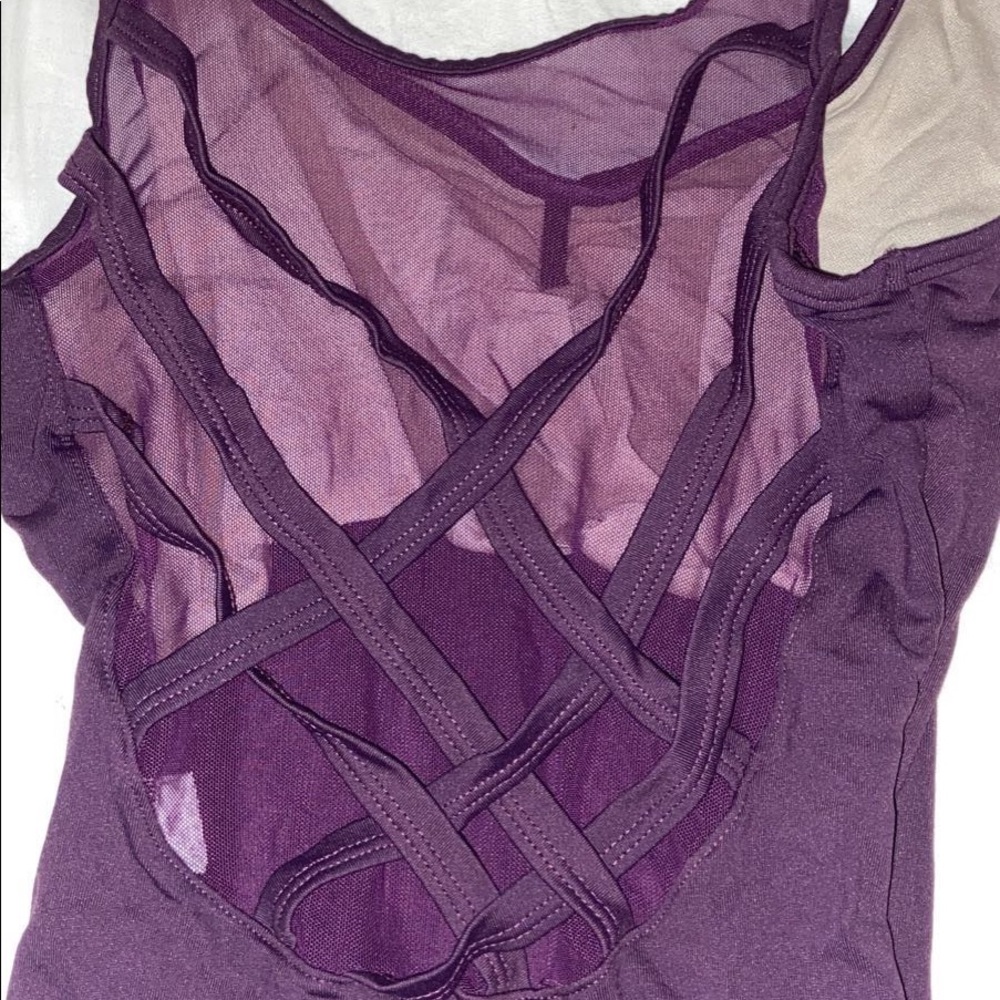 Plum colored capizio dance leotard